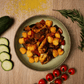 Polenta-Gnocchi mit Huhn und mediterranem Gemüse